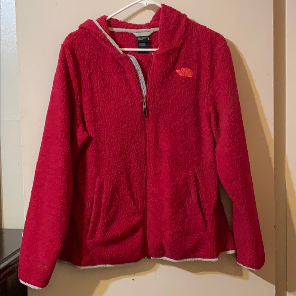 North face zip up hooded jacket